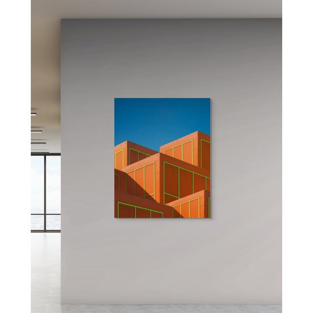 Contemporary Neon Boxes III by Marc Fischer — Ready-to-Hang Metal Photography Print For Sale - Image 3 of 4