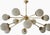 Sputnik Chandelier in Brass with 12 Opaline Spheres For Sale - Image 4 of 4