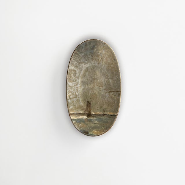 "Markermeer" Original Wall Art Composition of Decorative Plates Painting Installation - Set of 10 For Sale - Image 6 of 13