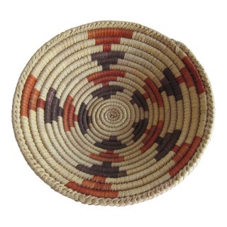Vintage Handwoven African Basket For Sale