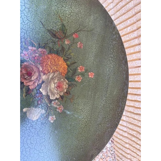 Vintage Ducan Phyfe Style Green Painted Pedestal Tilt Top Round Side Table/ Plant Stand For Sale - Image 12 of 14