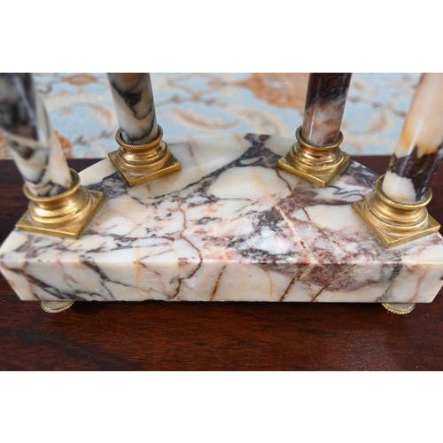 Louis XVI Clock Set in Marble with Gilt Candelabras, 1890, Set of 3 For Sale - Image 15 of 18