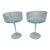 Vintage Mid-Century Modern Scallop Flower Powder Blue Cocktail Dessert Glasses- a Pair For Sale