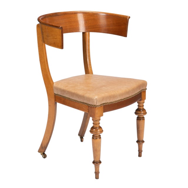 Brown Austrian Biedermeier Beechwood and Mahogany Klismos Side Chair, Circa 1830 For Sale - Image 8 of 14