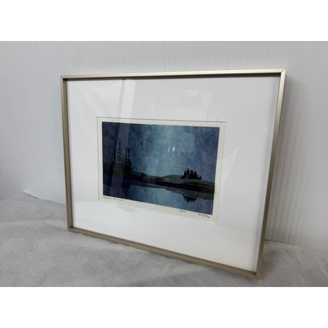 Realism Circa 1990 George Weber Auroras Borealis Watercolor, Signed For Sale - Image 3 of 12