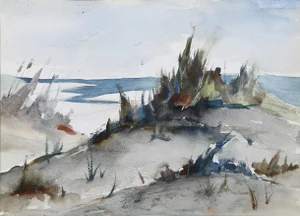 Eve Nethercott, Beach Dunes (P2.58), Watercolor on Paper
