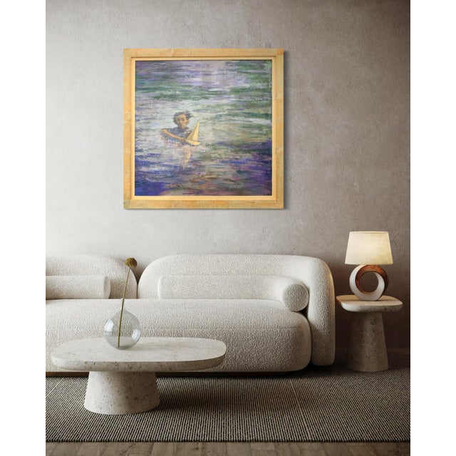 2000 - 2009 Giampaolo Talani "The Man With the Beretta" Oil on Board, Large Figurative Seascape, Tuscan Coastal Art, Italian Master Contemporary Art, 2000 For Sale - Image 5 of 10