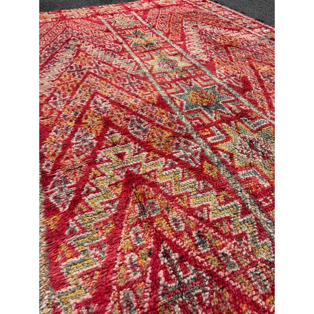 Textile Vintage Boujad Berber Rug with Geometric Tribal Masterpiece, 1990s For Sale - Image 7 of 11
