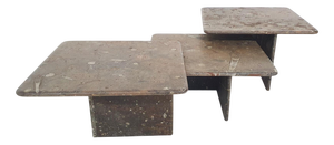 Vintage Fossil Stone Coffee Tables, 1970s, Set of 3