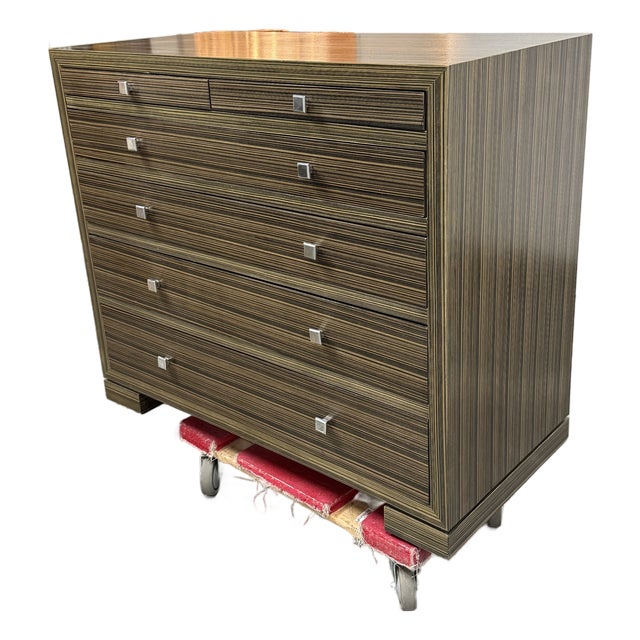 Contemporary Macassar Style Six Drawer Chest For Sale
