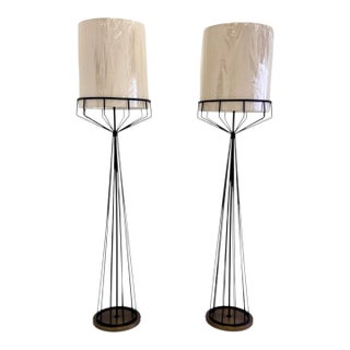 Pair of Tony Paul Designed Floor Lamps, Hb Architectural Lighting, 1990s For Sale