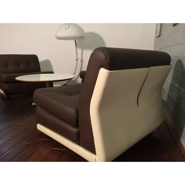 Vintage Amanta Leather Lounge Chairs by Mario Bellini for B&B Italia, Set of 4 For Sale - Image 11 of 18