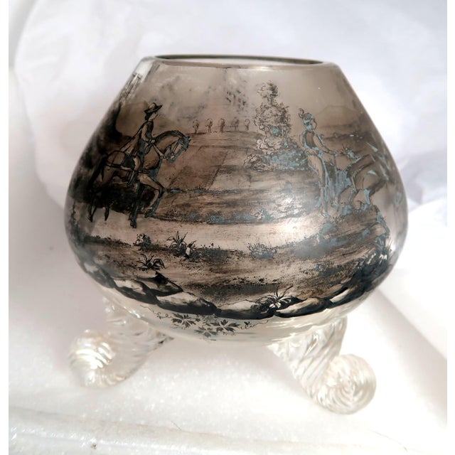Black Enamel Footed Glass Vase, Fine Quality, in the Style of Lobmeyr and Schwartzlot, Circa 1900 For Sale - Image 15 of 16