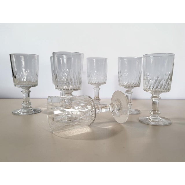 1920s Richelieu-Champigny Pattern Wine Glasses, 1920s, Set of 7 For Sale - Image 5 of 8