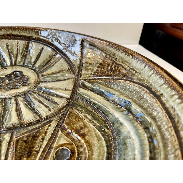 1960s Glazed Abstract Stoneware Bowl by Noomi Backhausen for Søholm, 1960s For Sale - Image 5 of 10