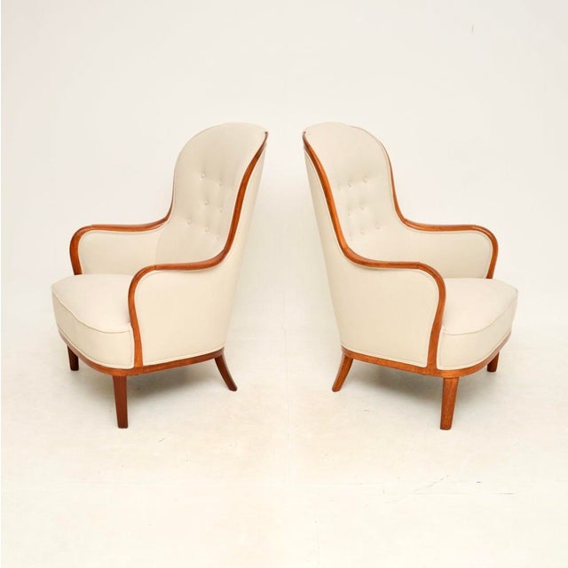 Mid-Century Modern Set of Swedish Chairs attributed to Carl Malmsten, 1940s For Sale - Image 3 of 9