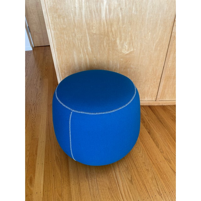 Modern Bernhardt Designs Upholstered Pouf Stool For Sale - Image 3 of 6