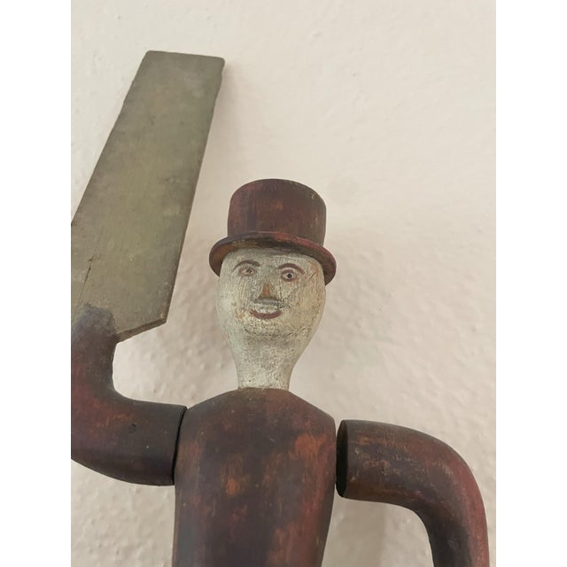 Folk Art Man in Top Hat Whirligig 20th Century For Sale - Image 3 of 3