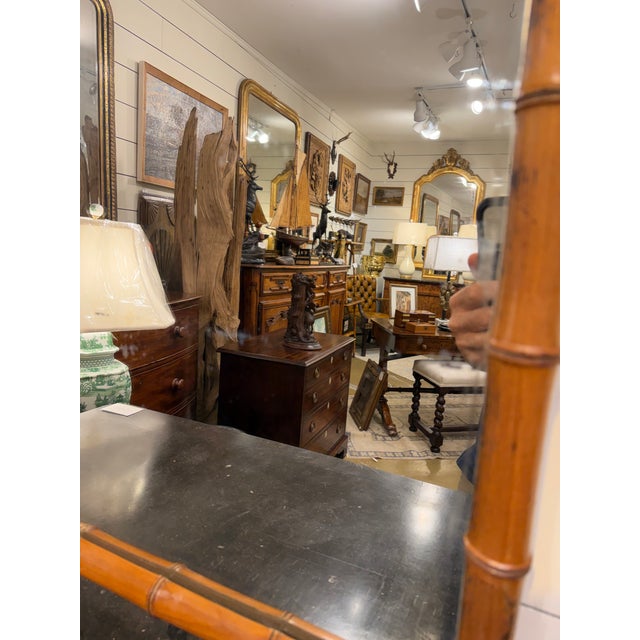 Antique Faux Bamboo Mirror For Sale - Image 4 of 10