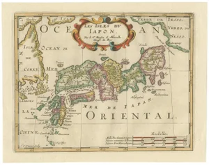 Antique Map of Japan and Korea by Sanson, 1690