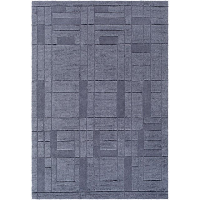 2020s Frank Lloyd Wright Foundation x SURYA Luxuries Handmade Rug Charcoal 9x12 For Sale - Image 5 of 5