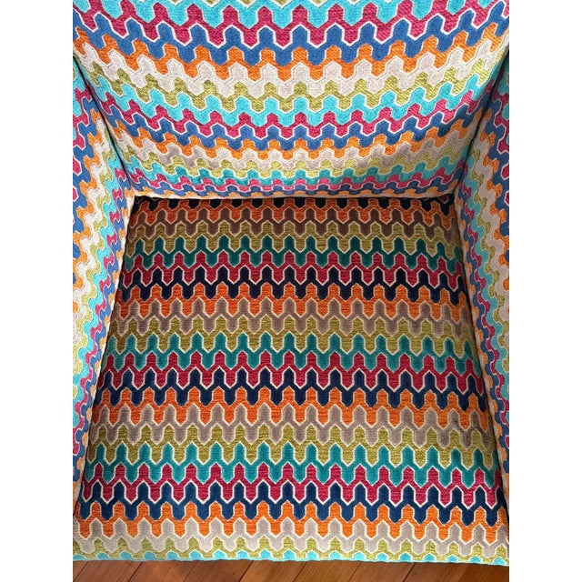 Vintage Wingback Armchair With Hamilton 'Sidewinder Confetti' Upholstery For Sale - Image 12 of 12