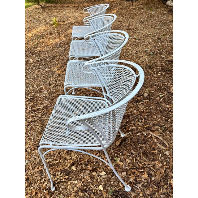 1970s Woodard “On the Terrace” Wrought Iron Patio Dining Set by Carolina Forge, Set of 5 For Sale In New York - Image 6 of 12