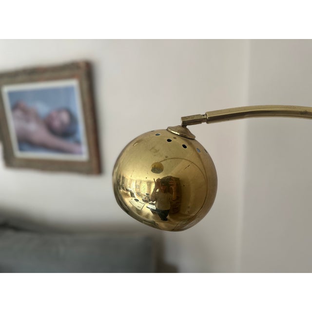 Vintage Three-Arm Arc Floor Lamp in Brass with Marble Base, 1970s For Sale - Image 6 of 18