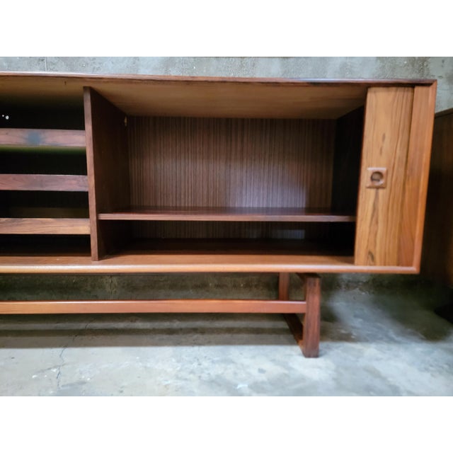 Rosewood Danish Modern Credenza Tambour Doors For Sale - Image 13 of 18