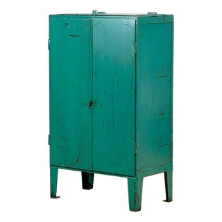 Vintage Industrial Iron Cabinet, 1970s For Sale