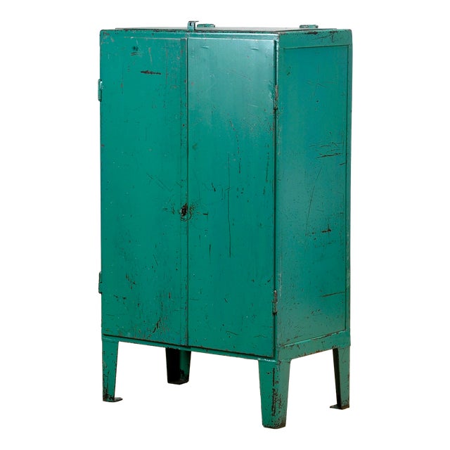 Vintage Industrial Iron Cabinet, 1970s For Sale