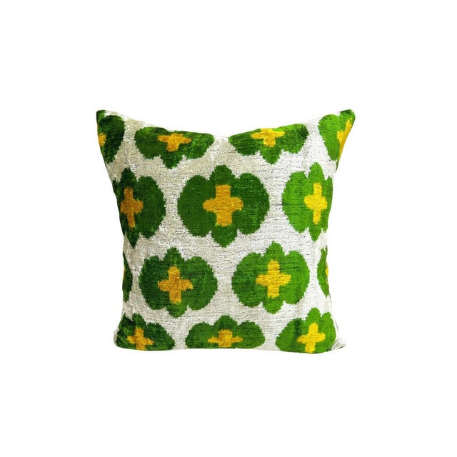 Velvet Silk Cushion Cover with Floral Design, 2000s For Sale - Image 11 of 11