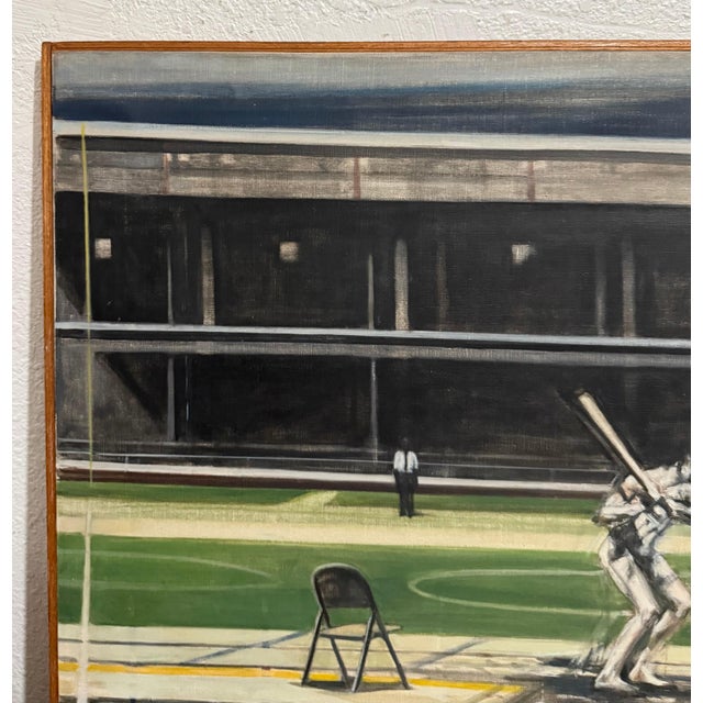 Sidney Goodman, Large American Modernist Oil Painting Baseball Game the Tryout Sidney Goodman, 1965 For Sale - Image 12 of 18