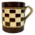 Antique Child's Mochaware Mug: Checkerboard Yellowware, Austrian 19th Century For Sale