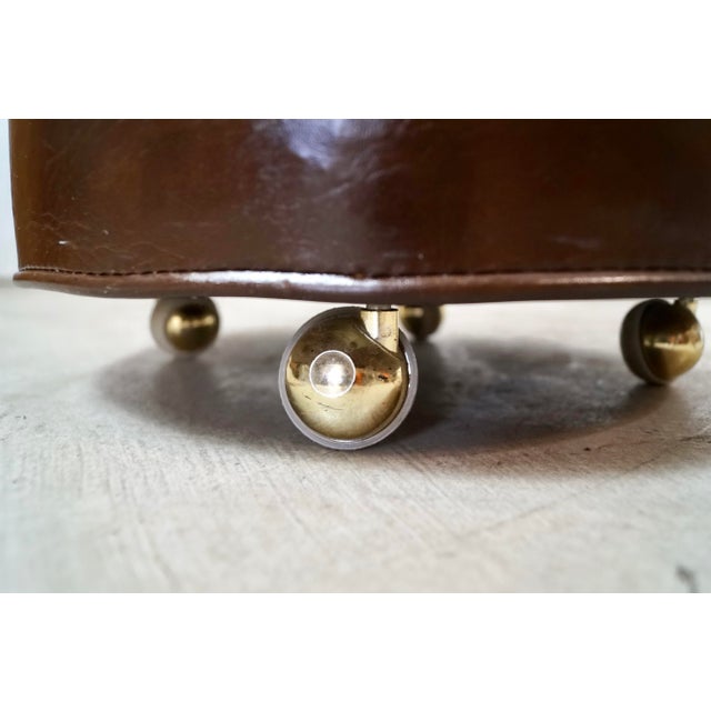 1970’s Mid-Century Modern Brown Pouf Ottoman For Sale - Image 9 of 9