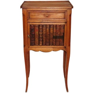 19th Century French Faux Book Detailed Nightstand For Sale