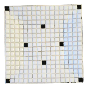 Midcentury Modern Black and White Mosaic Tile Dish or Catchall
