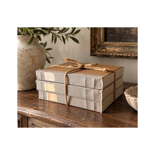 A beautifully crafted set of three oversized decorative books from Restoration Hardware’s discontinued Large Tomes...