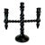 Cinco De Mayo - Vintage Boho Chic Mexican Ebonized Hand-Turned Wood 3-Arm Candelabra. For Sale