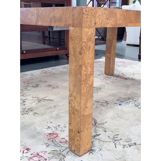 Late 20th Century Burl Wood Parsons Extension Dining Table For Sale In New York - Image 6 of 7