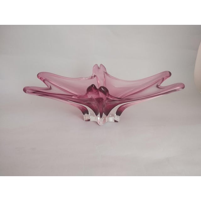 Large Murano Blown Amethyst Pink Glass Vase and Centerpiece, 1960s, Set of 2, in Flawless conditions. Designed 1960 to 1969