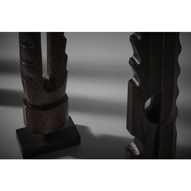 Wood French Abstract Wooden Sculptures, 1970s, Set of 4 For Sale - Image 7 of 11