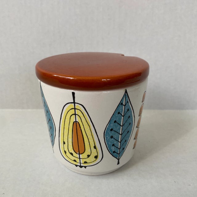 This adorable MID-CENTURY jam jar was made by WAECHTERSBACH GERMANY. Unique and funky design.