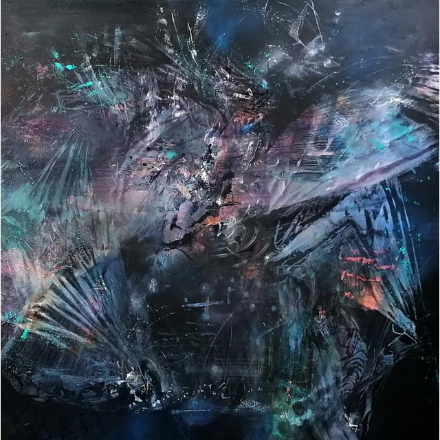 Ovidiu Kloska, Between the Black and Divine Composition 38, Acrylic on Canvas For Sale - Image 4 of 4