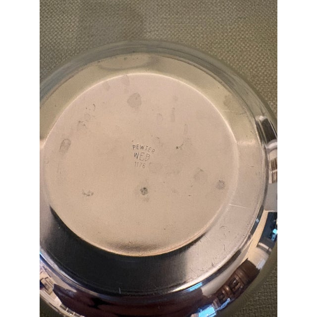 Modern Late 20th Century Pewter Handled Serving Dish Bow For Sale - Image 3 of 6