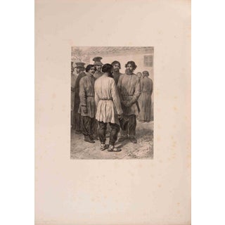 Auguste Raffet, Paysans russes, Lithograph, 1841 For Sale