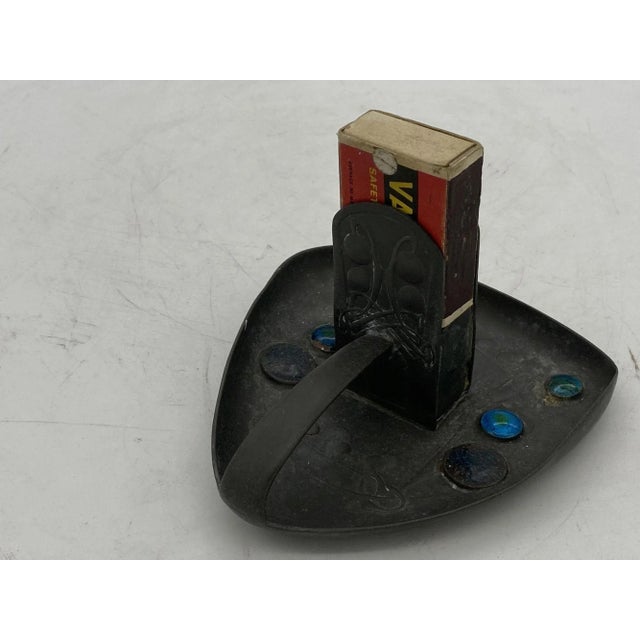 1900 - 1909 Art Nouveau Pewter Ashtray With Enamel by Archibald Knox for Liberty & Co Circa 1908 For Sale - Image 5 of 9