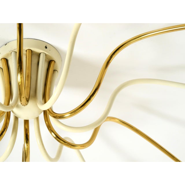 Large Mid-Century Modern Brass Sputnik Ceiling Lamp with 12 Arms, 1950s For Sale - Image 11 of 18