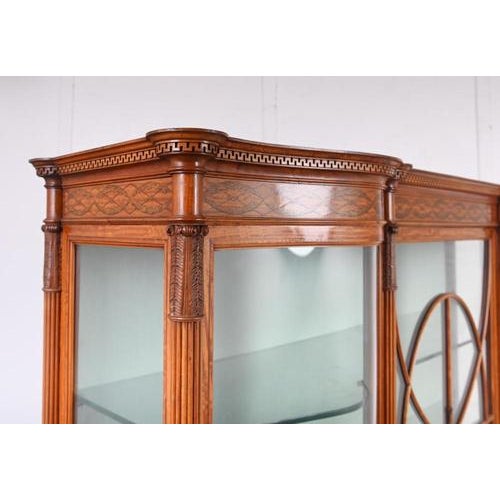 Victorian Satinwood Inlaid Display Cabinet, 1880s For Sale - Image 13 of 17