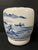 Late 20th Century Japanese Art Porcelain Blue and White Jardinier With Mountain Scenery Design For Sale - Image 4 of 12